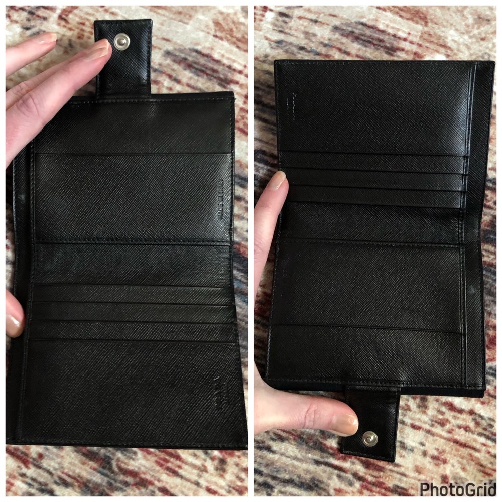 Prada AUTHENTIC Vintage Bleu Navy Blue Nylon Tessuto Logo Organizer Wallet - Picture 12 of 16